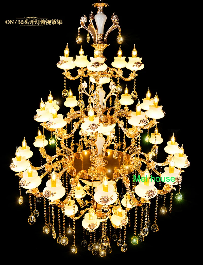 Luxury Crystal Chandelier for Living Room Glass Crystal Chandelier Lighting Fixtures Decorative Chandeliers for Home Gold Lamp