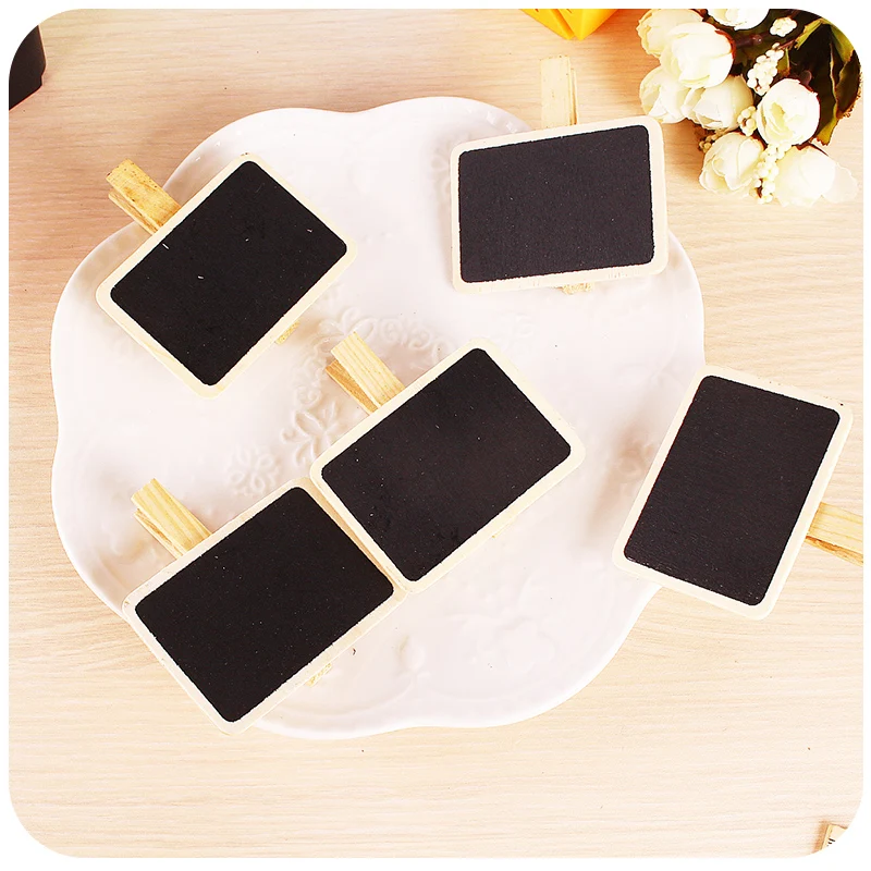 10 Pcs/Lot Cute Wooden Clip with Mini Blackboard for School Stationery & Office Supply & Home Use