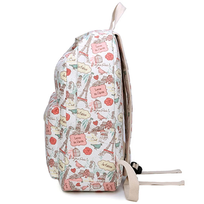 Tourya – sac à dos en toile imprimé de dessin animé pour femmes, sac d'école pour adolescentes, cartable de voyage pour ordinateur portable