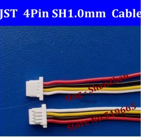 

Free shipping Micro JST SH 1.0mm Pitch 4Pin Female Connector with Wire 100mm both size 4 pin jst --500pcs /lot