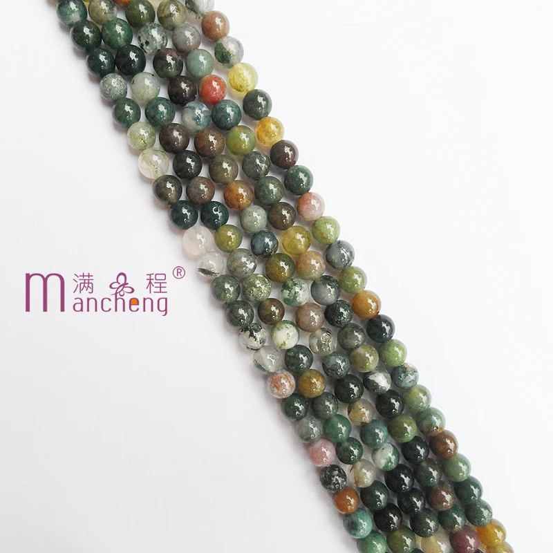 tiki  2 rupee item Natural 6MM Indian agate beads Stone ball smooth fine Loose Beads For making bracelet necklace 60-62 bead