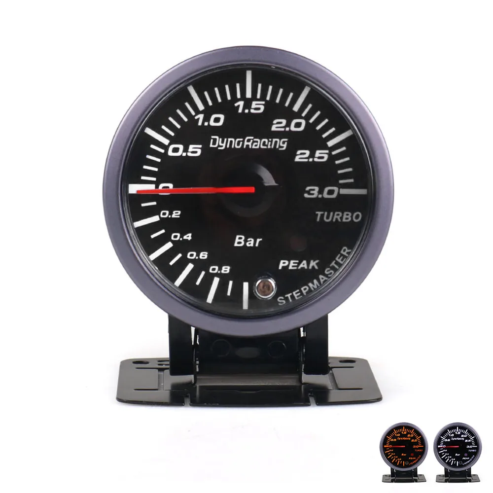 Dynoracing 60MM Black Face Car Turbo Boost gauge 3 BAR With White &Amber Lighting turbo boost meter Car Meter TT101477