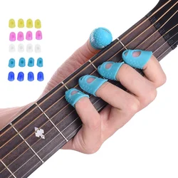 12 Pcs Thin Medium Celluloid Guitar Thumb Picks Finger Cap Protect Fingers for Splicing Line Pressing Elastic Ukulele Finger Hat