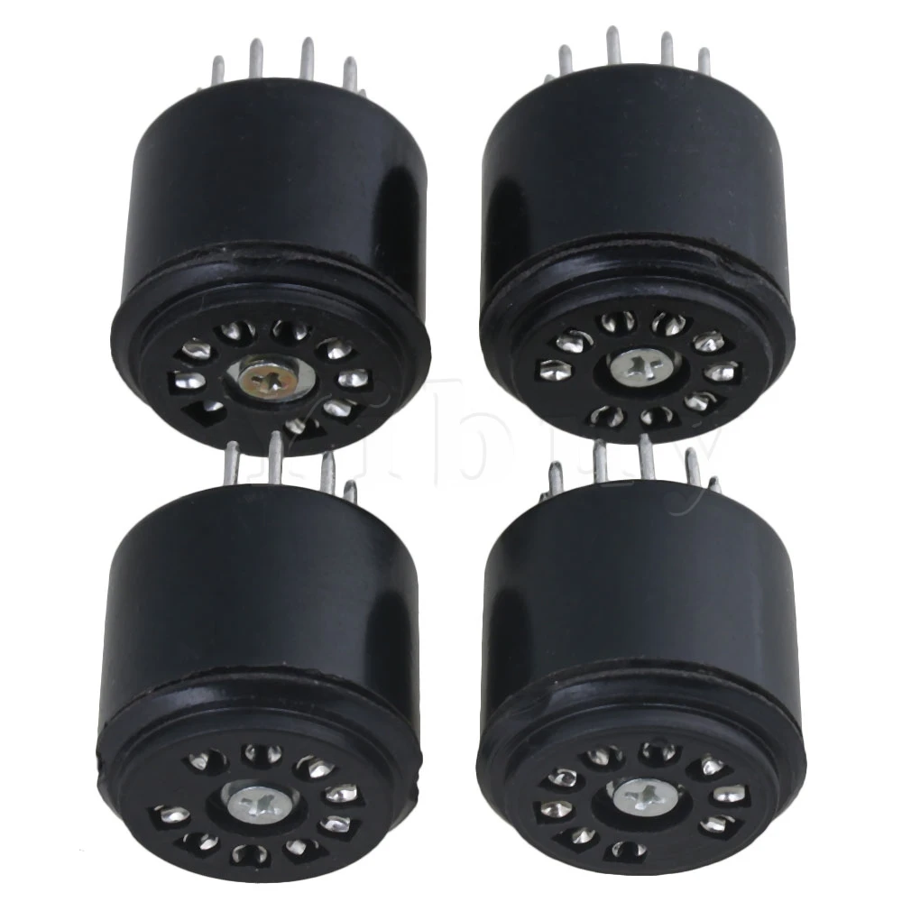 Yibuy 2.7x2.27cm Black Bakelite Vacuum Tube Socket Saver Base For 9 Pin Tube Testers Fits 12AX7 etc Amplifier Parts Pack of 4