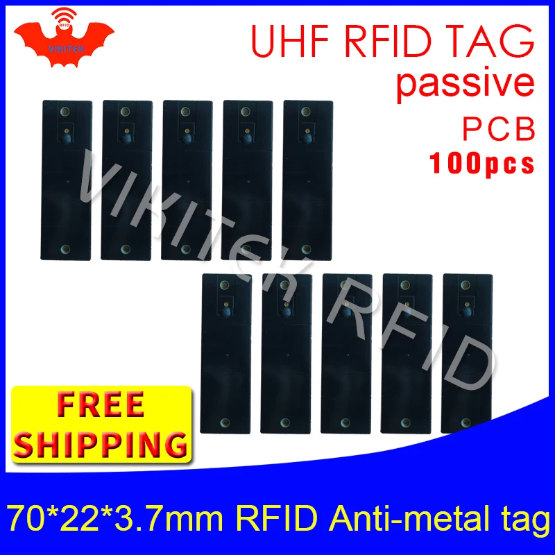 UHF RFID metal tag 915m 868m Alien H3 EPC ISO18000 6c 100pcs free shipping 70*22*3.7mm IT fixed assets PCB passive RFID tags