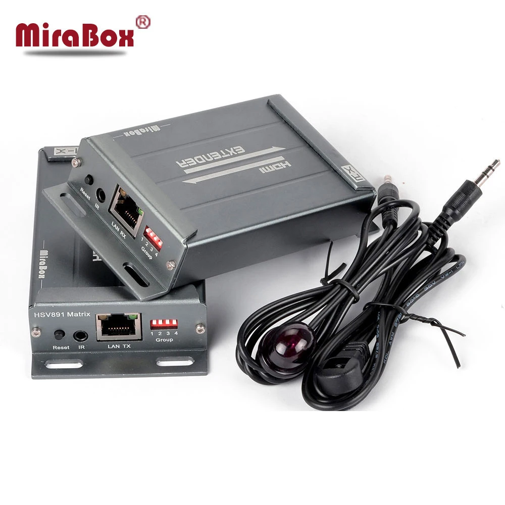 HSV891M HD Matrix Extender over IP with IR Remote and 3.5mm Audio Jack to UTP via Cat5/5e/Cat6 HD Transmitter Receiver