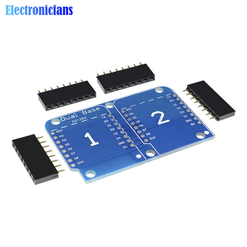 For Wemos D1 Mini Double Socket Dual Base Shield D1 Mini NodeMCU ESP8266 Development Base Board 3.3V 100% New Origin