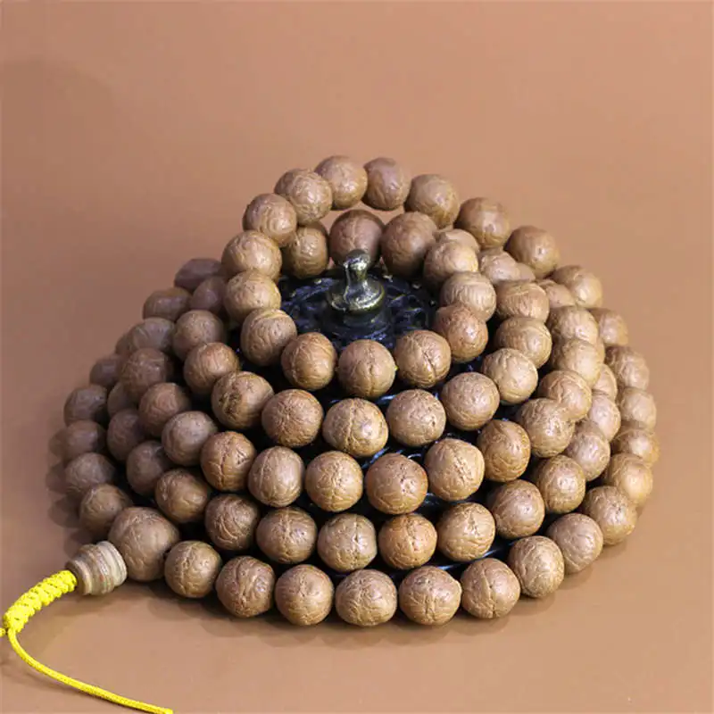 Fine Hand-picked Real Nepal Phoenix Eye Bodhi 108 Prayer Beads Mala 14-15mm Bodhi Beads Necklace BRO787