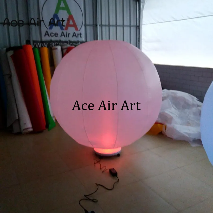 Popular LED Inflatable Ground Ball 1m H Air Balloon Globular Model for Stage and Party Decoration