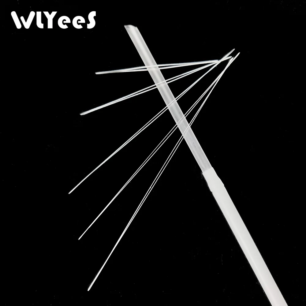 WLYeeS 5Pcs Central Opening Curved Beading Needles Stainless Steel Tools Pins for bead Threading String Cord Easy Jewelry Making