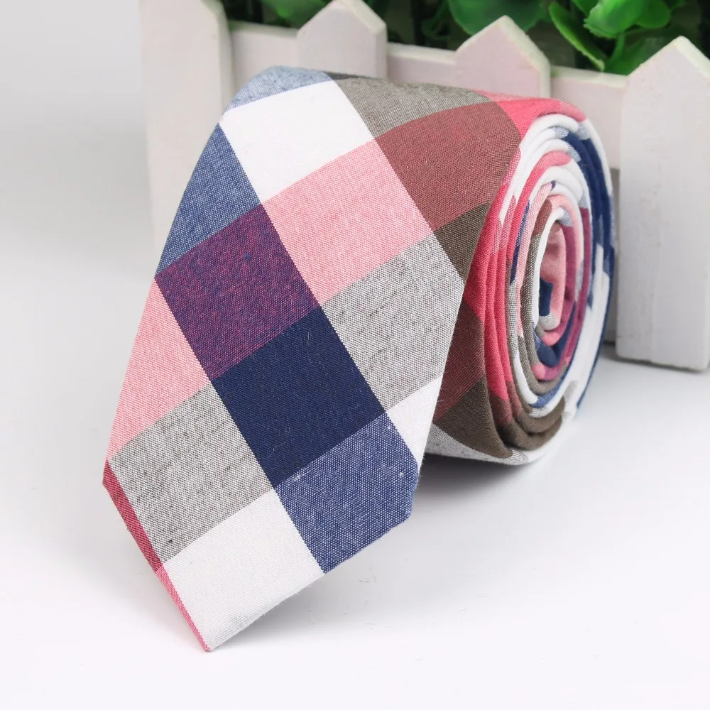 패션 넥타이 클래식 남성 격자 무늬 넥타이 캐주얼 타탄 정장 Bowknots 넥타이 남성 코튼 스키니 슬림 넥타이 다채로운 넥타이