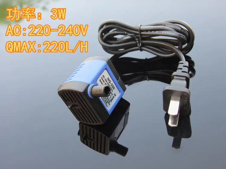 AC 220V submersible pump, 2.5-3W home Mini submersible pump, fish bowl, rockery pumping model DIY