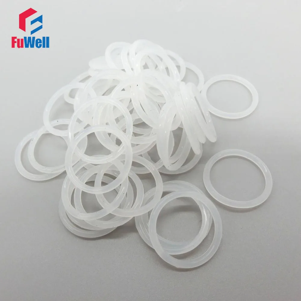 White O-ring Silicon O ring Gasket Food Grade 1mm Thickness OD 15/16/17/18/19/20/21/22/23/24/25mm Sealing Ring Gasket