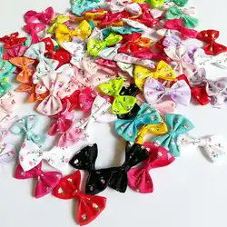 50PCS/lot Party Wedding Ribbons Bow Satin Applique DIY Arts Beautiful Bowknot Tie Gifts Box Accessories