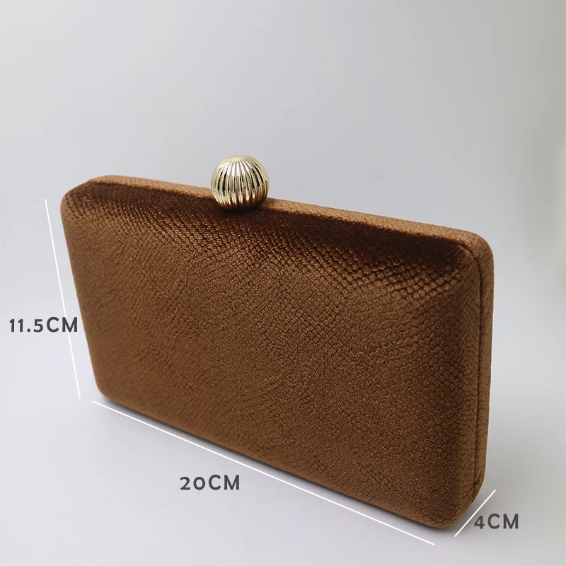 Royal Nightingales new coffee brown hard box evening clutches and evening bags for matching shoes and party for gift