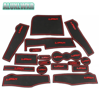 2016 2017 2018 Gate Slot Cup Mat Storage Luminous Model 17PCS Car Accessories Free Shipping Fit for Lifan Marveii Myway Rubber