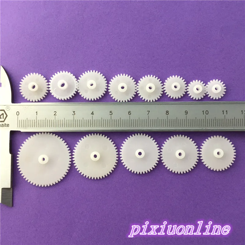 12pcs K004Y DIY Plastic Shaft Gear Set Single Layer Transmission Gear Robot Parts  High Quality On Sale