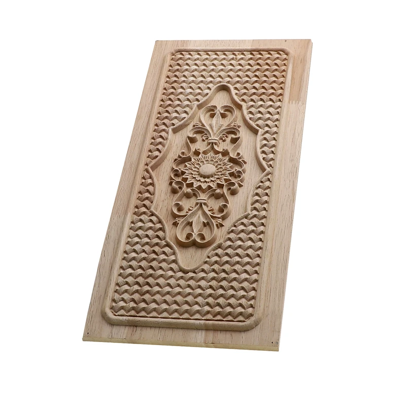 RUNBAZEF Craft Unpainte Carving Wood Decoration Wood Furniture Wooden Applique Decal Corner Onlay Applique Frame For Home Decor