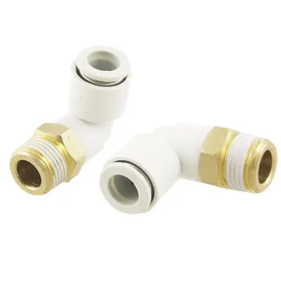 

10 Pcs Push in to Connect Pneumatic Elbow Fitting 3/8" PT x 25/64" Tube