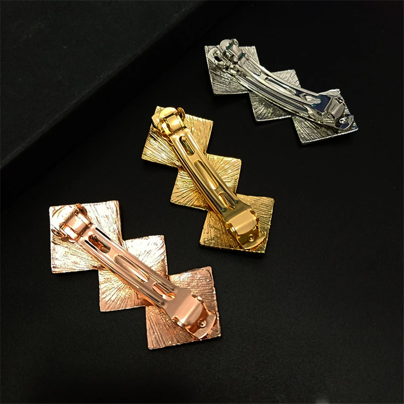 2022 New Fashion Metal Hair Clips Women Geometric Hairpin Simple Rose Gold Silver Plated Diamond Shape Hair Accessories Barrette