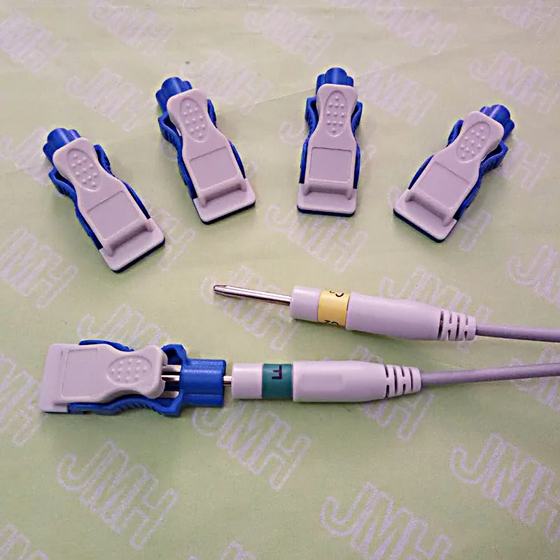 High quality 10PCS Multi-function ECG/EKG/EEG/EMG electrode adapter for Din 3.0mm plug to disposable electrode pad