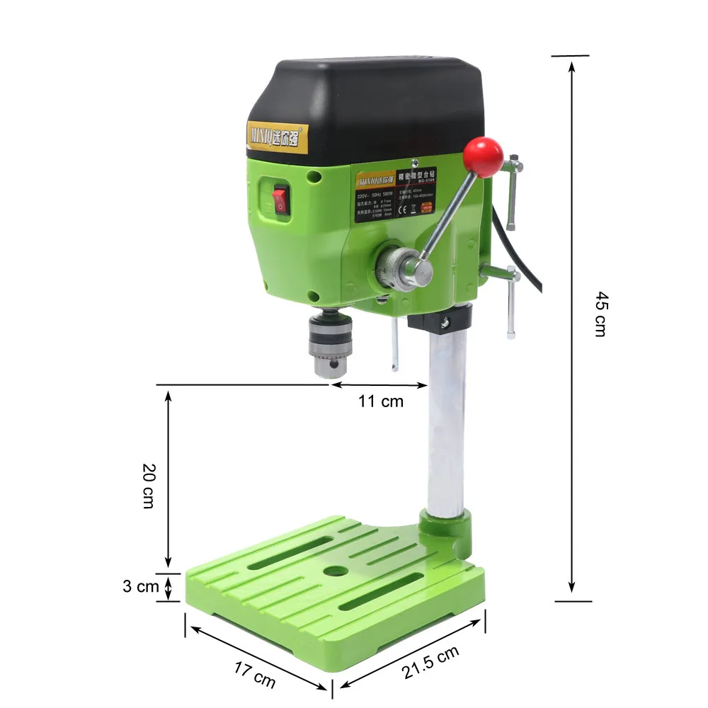 Imagem -04 - Amyamy Máquina de Perfuração para Casa Mini Furadeira Elétrica 220 v Ferramentas Elétricas Broca Imprensa Plugue da ue ac 580w 5169a