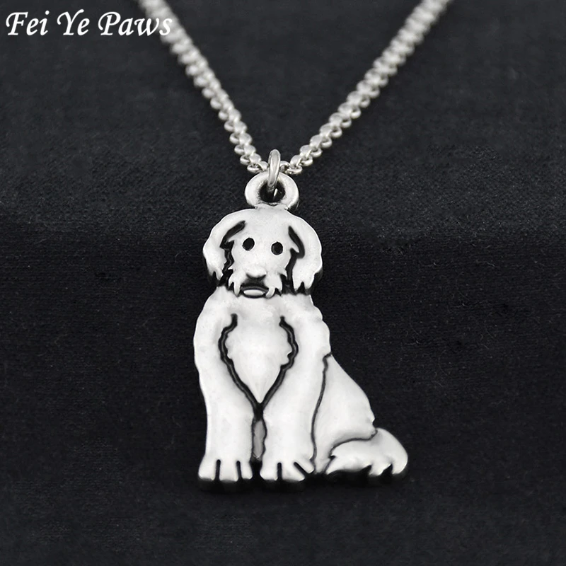 Vintage 3D Cute Labradoodle Pendant Stainless Steel Chain Necklaces Colar Boho Dog Charm Pendants Women Men Jewelry Best Gift