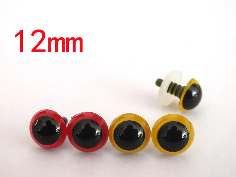 Gratis Pengiriman!! Merah dan Kuning 2 Warna 20 Pasang 12Mm Colorfull Safety Eyes