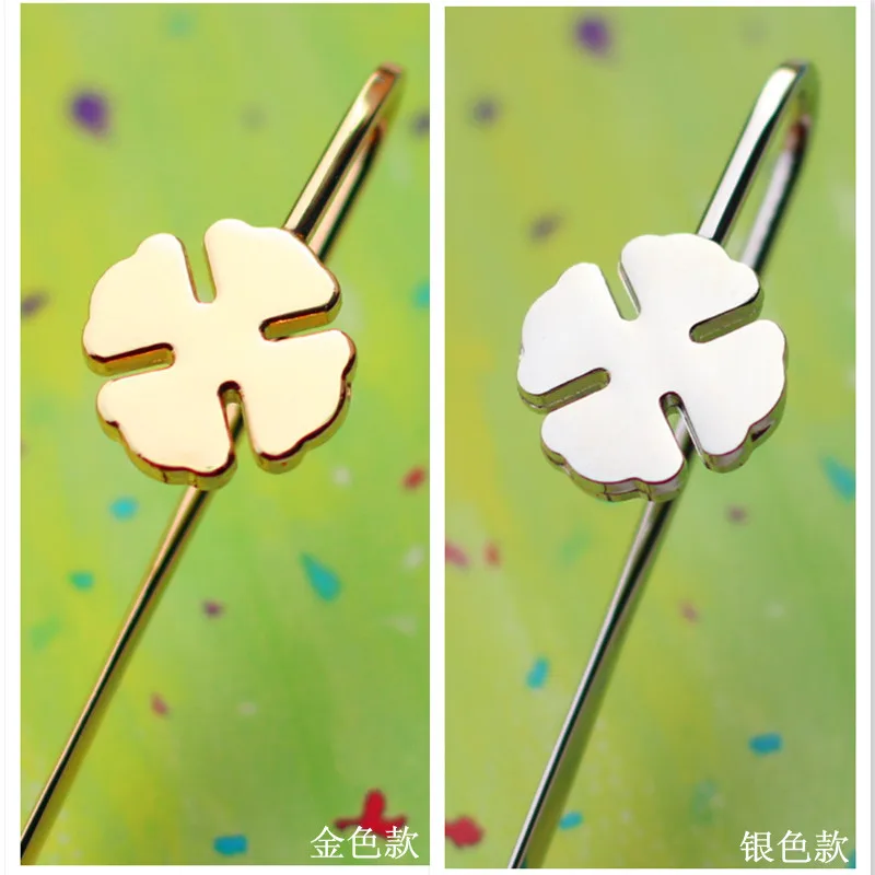 gold silver bookmark Acme brief the lucky four leaf clover limited edition business gift bookmark