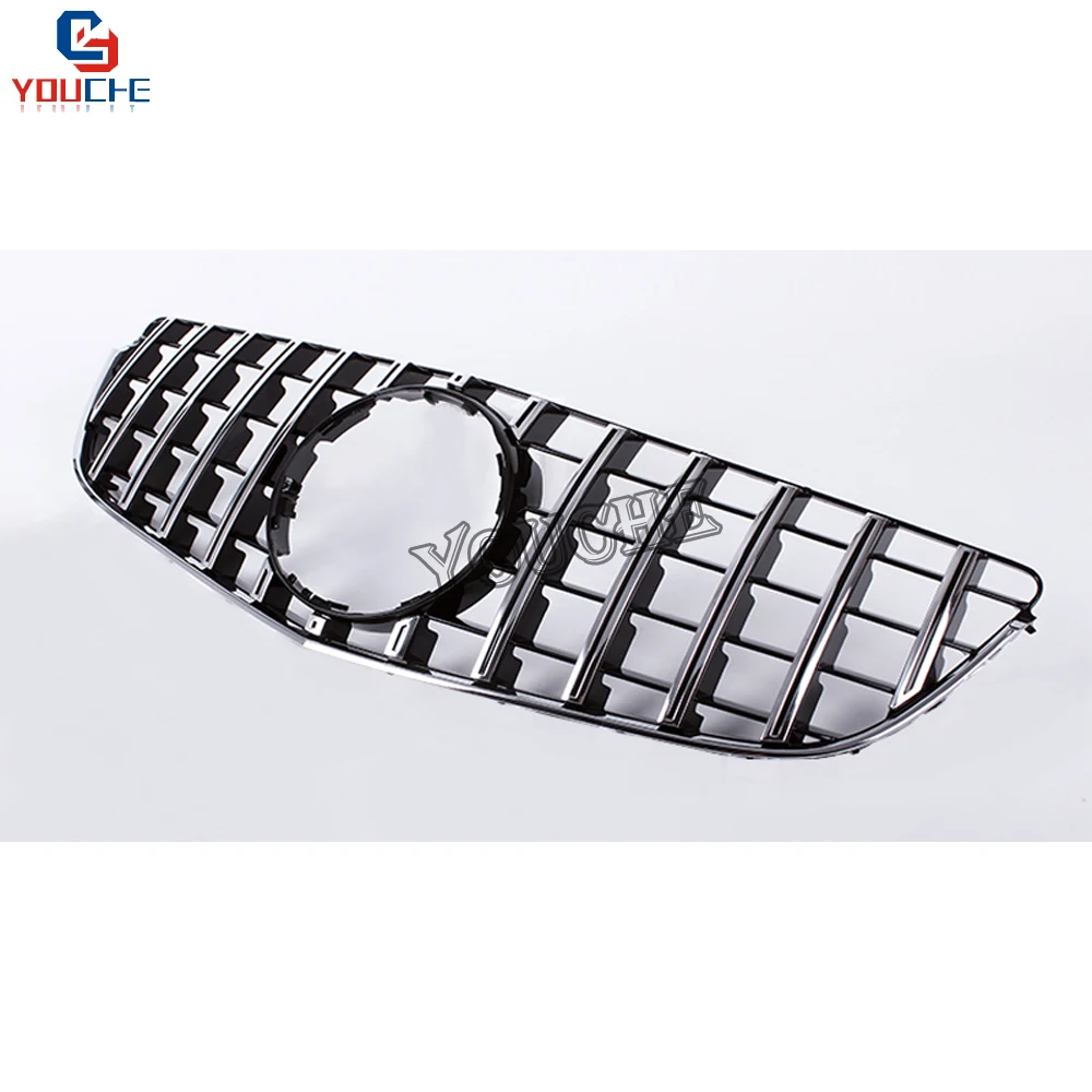 W207 GT Look Front Grille Mesh for Mercedes E Class W207 2-door Coupe Cabriolet 2014 2015 2016 E300 E350 Facelift Silver