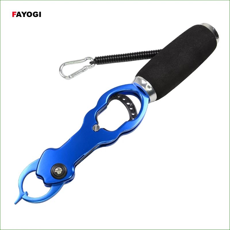 Aluminum Fishing Trigger Grip Lock, Fish Scale Gripper, Curved Nose Plier, Weight-Bearing, 15kg,  27cm Length