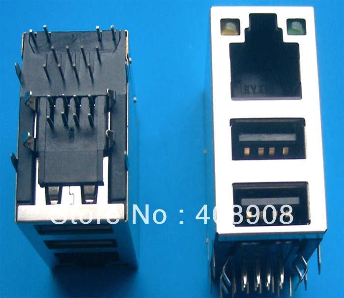 

wholesales Double USB Socket LED RJ45 Modular Network plug