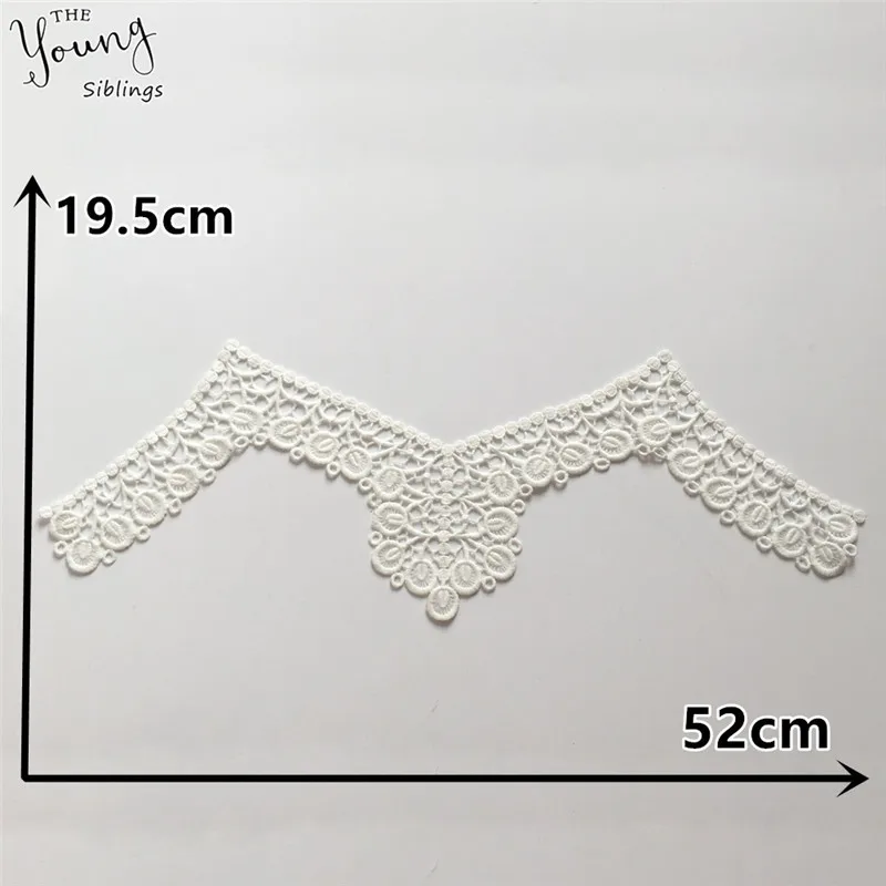 White lace fake collar embroidery ladies applique fabric sewing DIY wedding dress craft supplies accessories 1 piece for sale