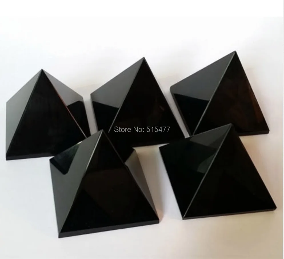 

5pcs 40mm*40mm NATURAL Obsidian quartz crystal Pyramid healing