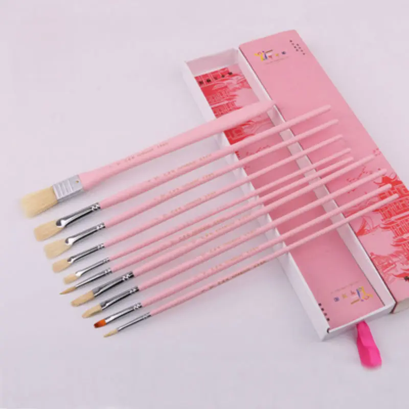 

Advanced 10pcs/set 10 different sizes paint brushes for oil painting gouache brush oil brush School students art painting