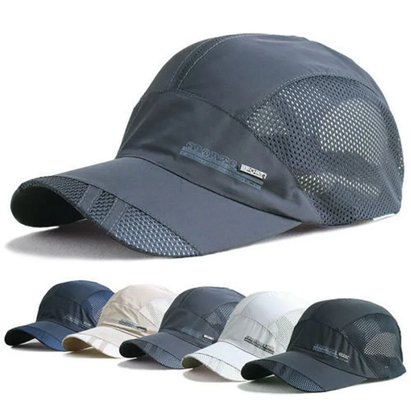 

Fashion Mens Summer Outdoor Sport Baseball Hat Running Visor Cap Hot Popular 2019 New Cool Quick Dry Mesh Cap 6 Colors Gorras