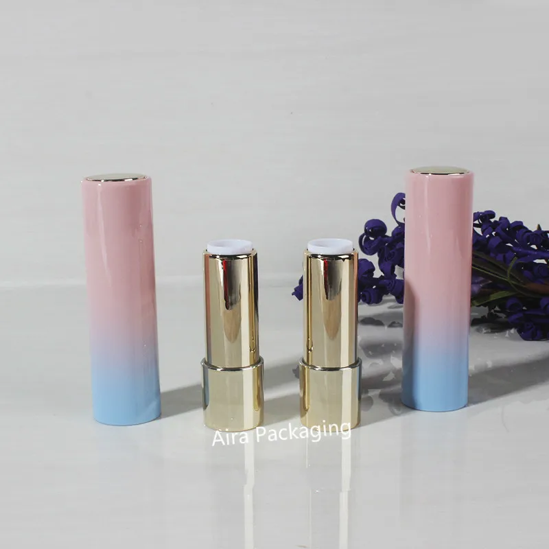 

Plastic Round Lip Rouge Filler 12.1mm High Class Pink Blue Empty Lipstick Tube Cosmetic Lip Makeup Tools 20pcs