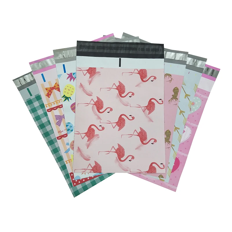 Enveloppes imprimées XR avec fermeture automatique, fourre-tout colorés, motif mixte, sacs d\'expédition postale, 10x13 pouces, 25.4x33cm, 10 pièces