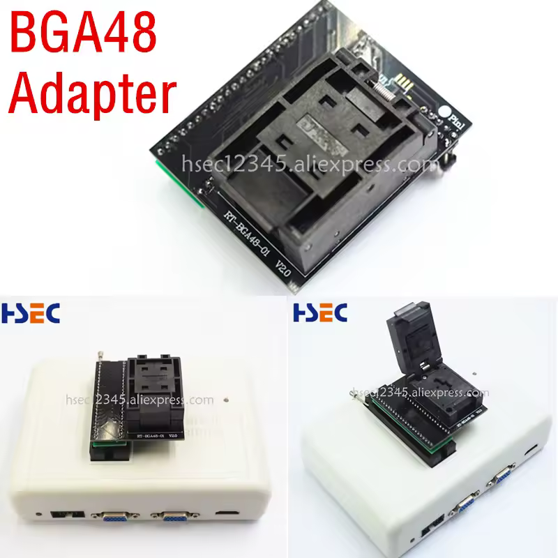 Adaptador de soquete mx29gl640 bga48, bga63, bga64, bga153, bga169, emmc, sop44, tsop48, rt809h usb, emmc, nand flash programador