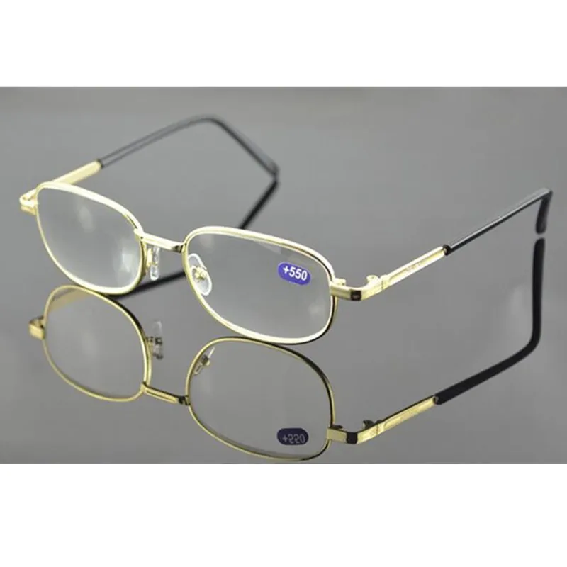 

Vintage Gold Full Rim Metal Reading Glasses Strong Power Strength +450 +500 +550 +600