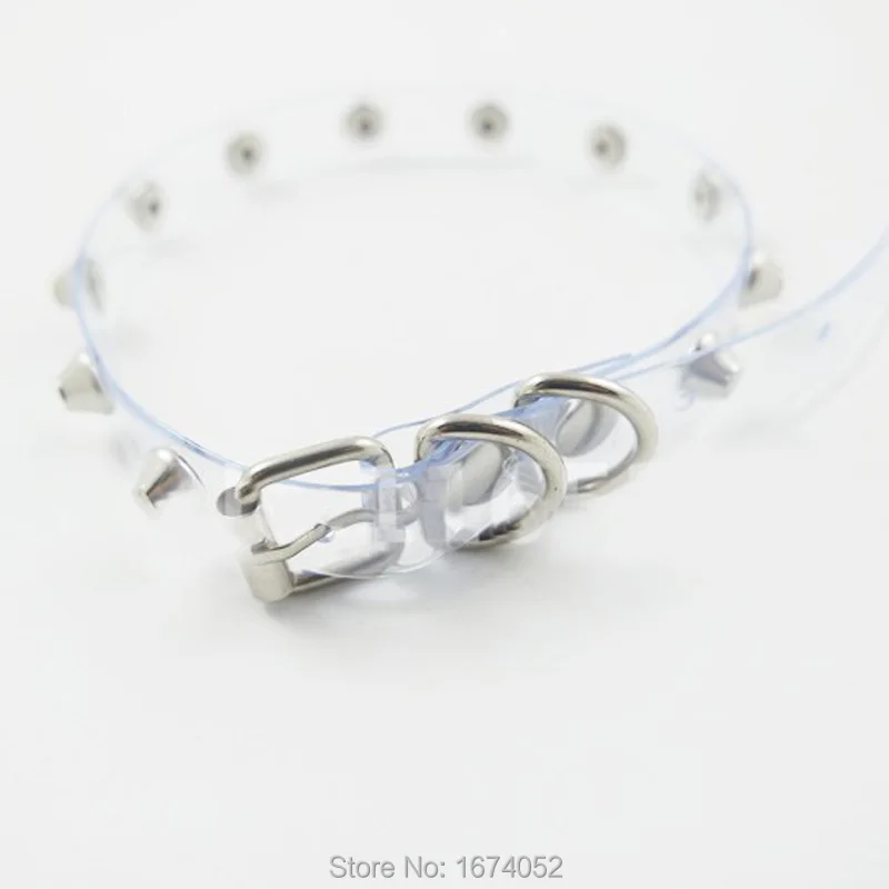 Sexy Punk Harajuku Rock Buckle PVC 100% Handmade Vinyl Clear Choker Spikes Rivets Collar Necklace