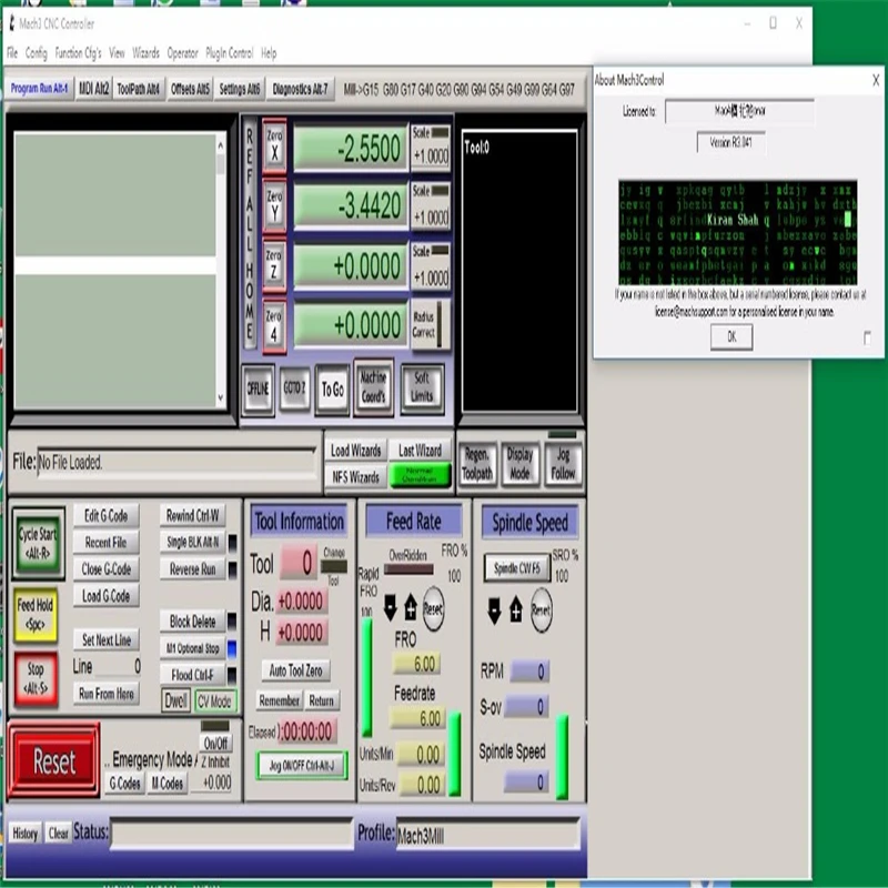 Macchina per incidere Mach3 software di controllo, versione inglese software Mach3 con lience cnc controller R3.041 inviare via e-mail