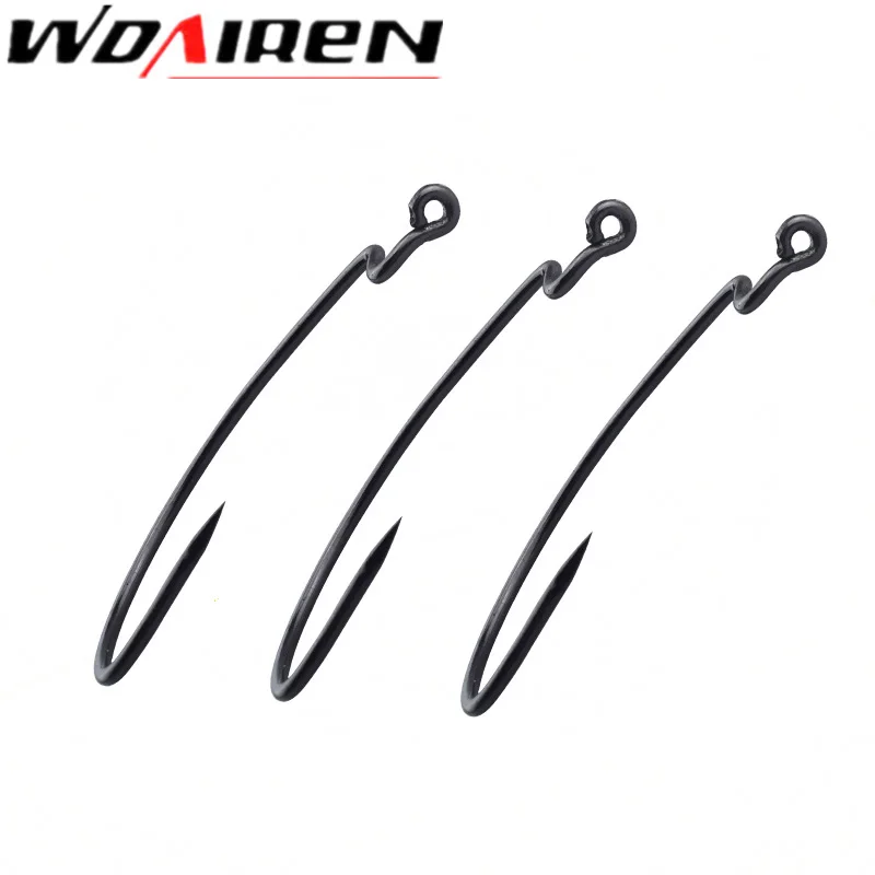 WDAIREN 20pcs/lot 7 Sizes High carbon Steel Fishing Hooks black Crank Lead Sharp Hooks super big black Wide crank hook WD-487