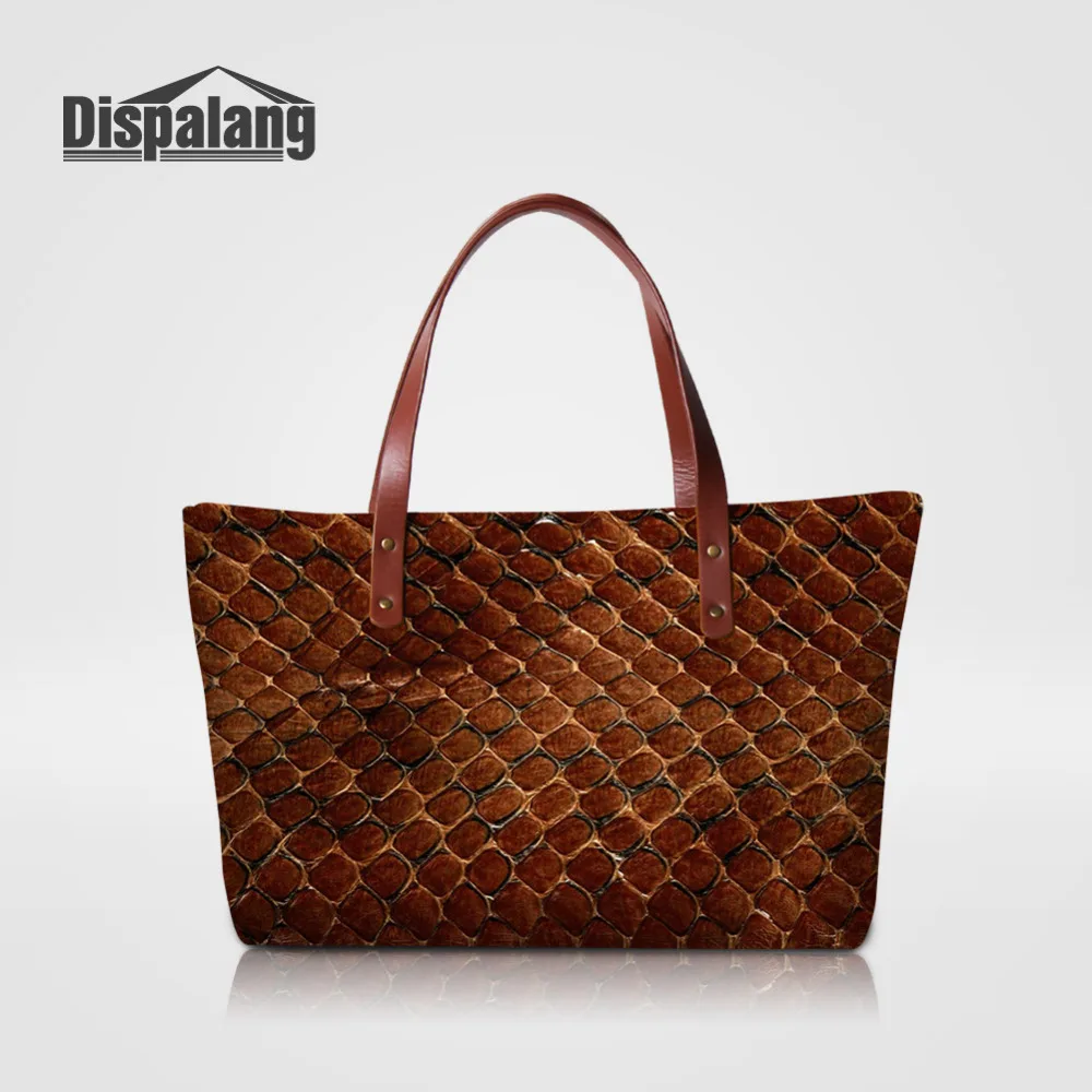 Dispalang Women Handbags Snakeskin Pattern Shoulder Bags Fashion Casual Messenger Bags Large Capacity Lady Top-handle Bag Toes