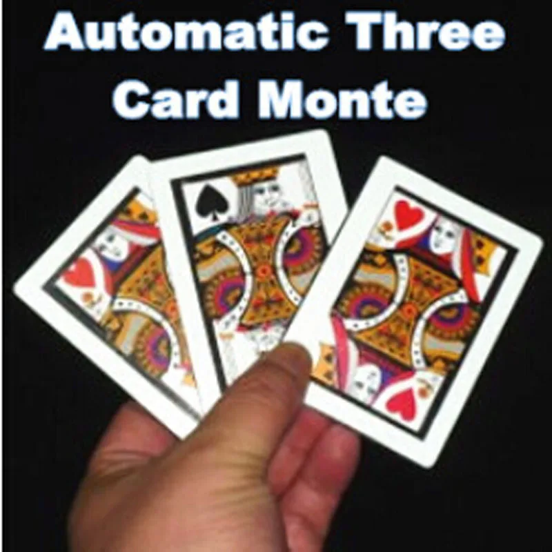 3pcs/lot Automatic Three Card Monte (Poker Size,8.8x6.4cm) Magic Tricks K to Q Card Magia Close Up Gimmick Props Accessories Fun