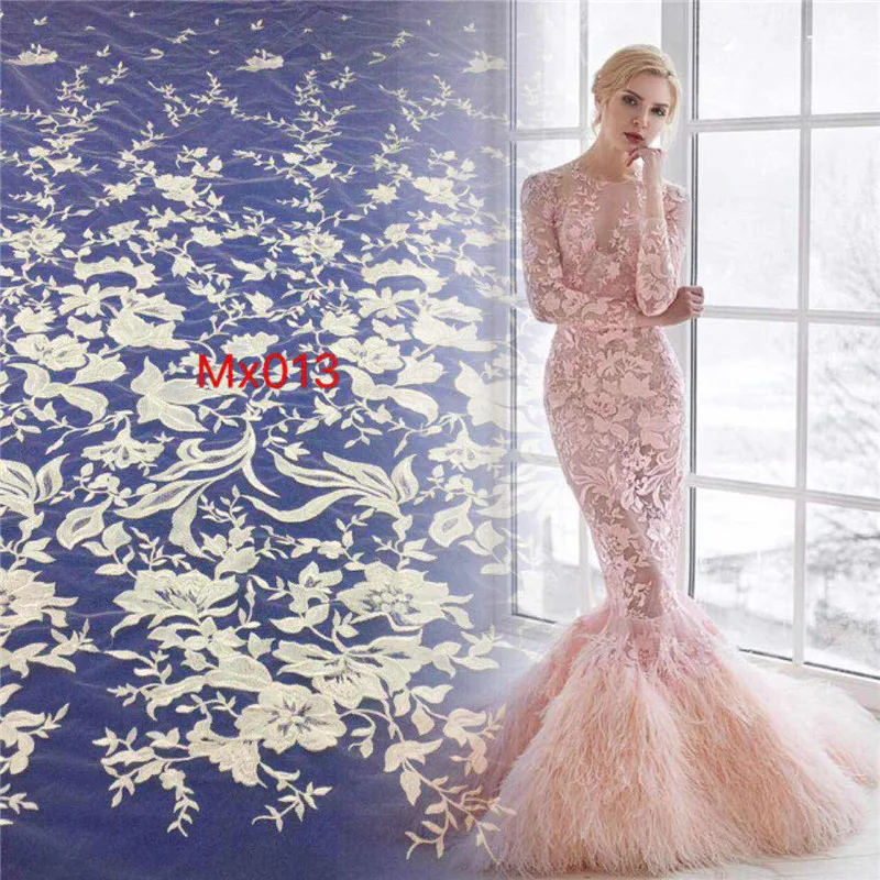 5YARDS/bag MX013 offwhite best quality sequin embroidery tulle mesh lace fabric for wedding party /sawing