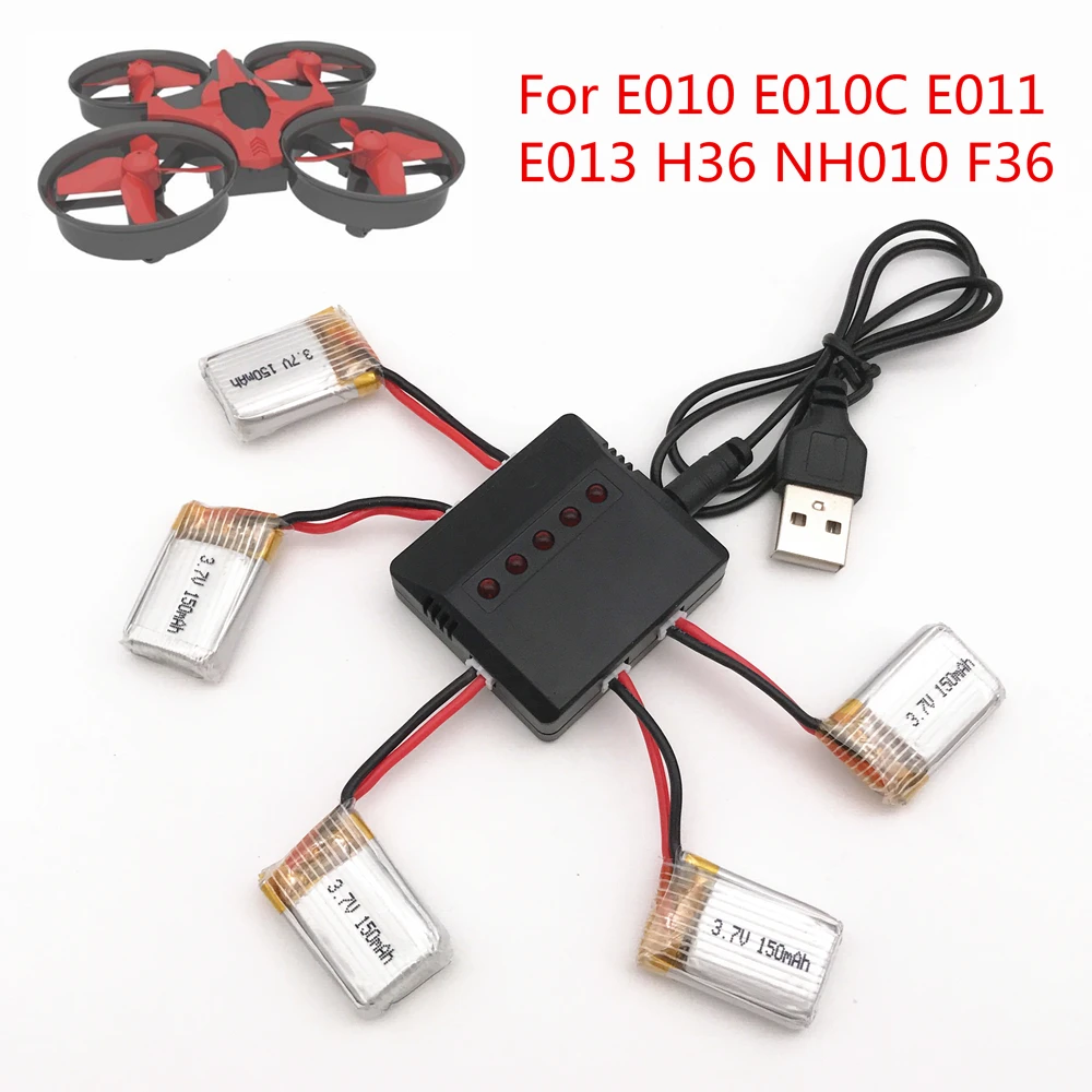 3/4/5Pcs Lipo Battery For Eachine E010 E011 E013 F36 H36 CX-95 NH010 RC Quadcopter Spares Parts 150MAH RC Drone Accessories