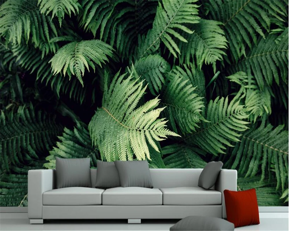 

beibehang Modern classic ornament painting personalized stereo papel de parede 3d wallpaper tropical green plant background wall