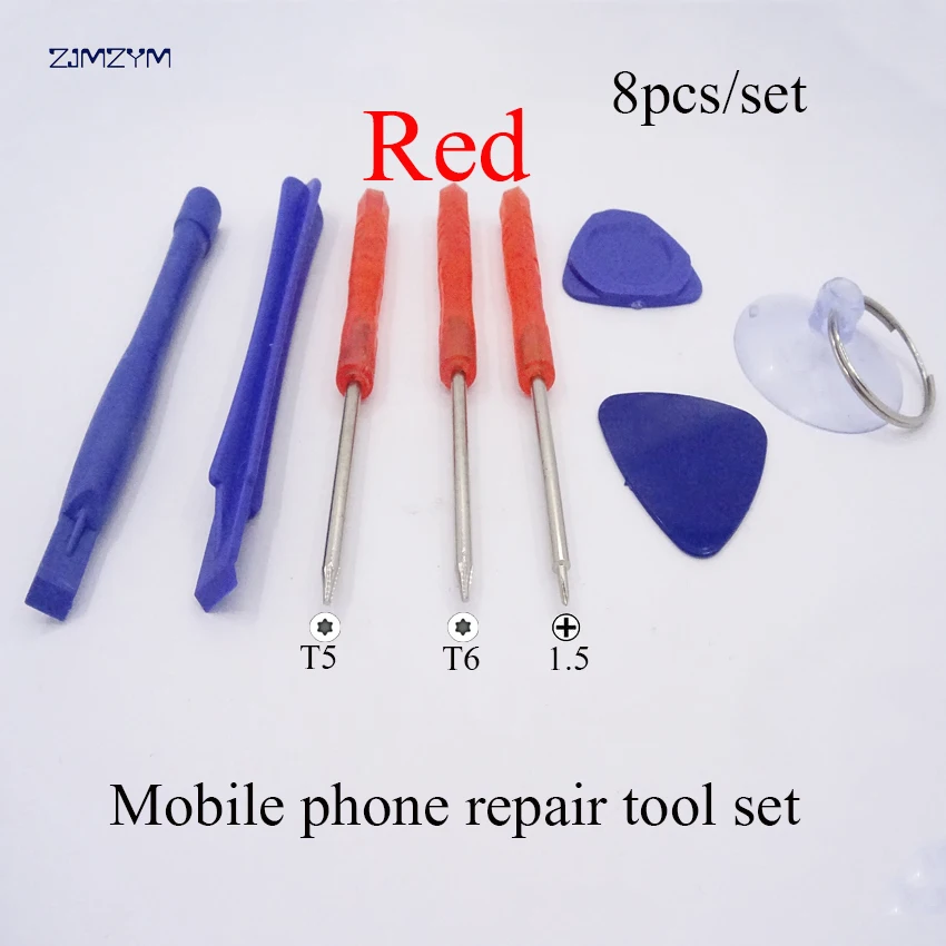 Multi-color 8 in 1 Mobile Phone Repairing Tool Kit Spudger Pry LCD Repair Tools with 1.5/T5/T6 Screwdrivers