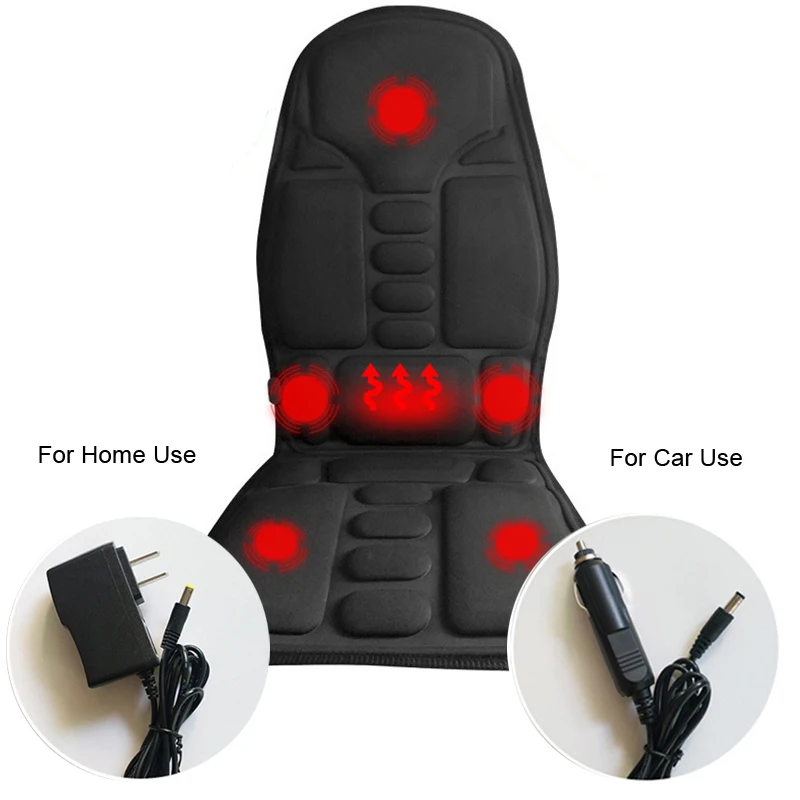 Full-Body Back Neck Waist Infrared Therapy Heated Massage Electric Vibrator Cushion Seat Car Home Office Massage Chair Pad